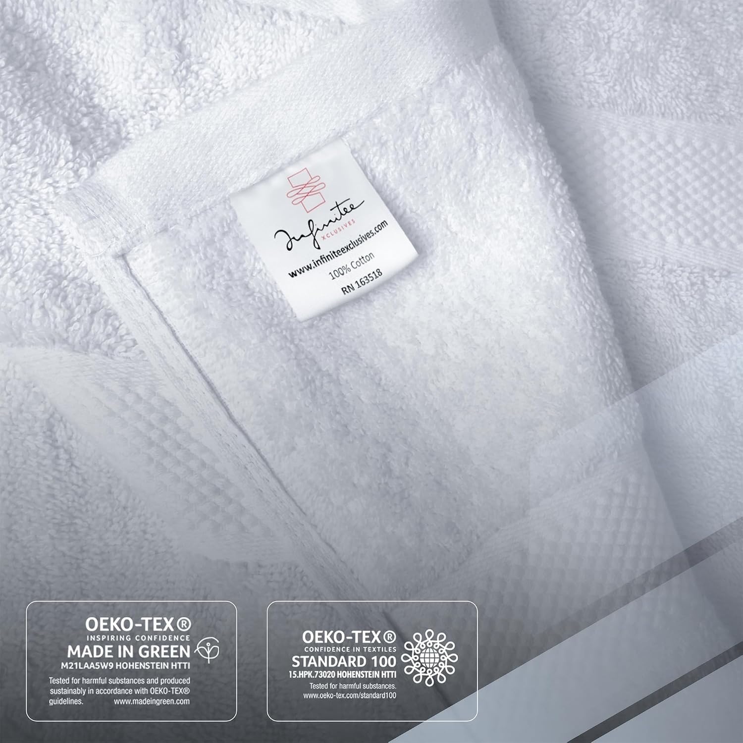 image:imageInfinitee Xclusives Bath Sheets Extra Large 2 Pack 600 GSM 35 x 70Brilliant White