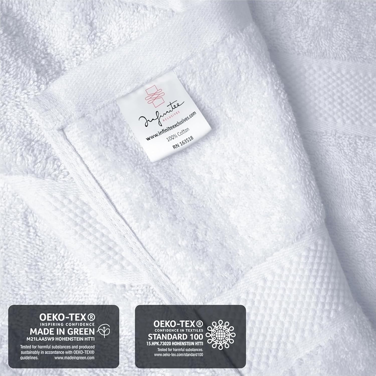 image:imageInfinitee Xclusives Bath Sheets Extra Large 2 Pack 600 GSM 35 x 70Brilliant White