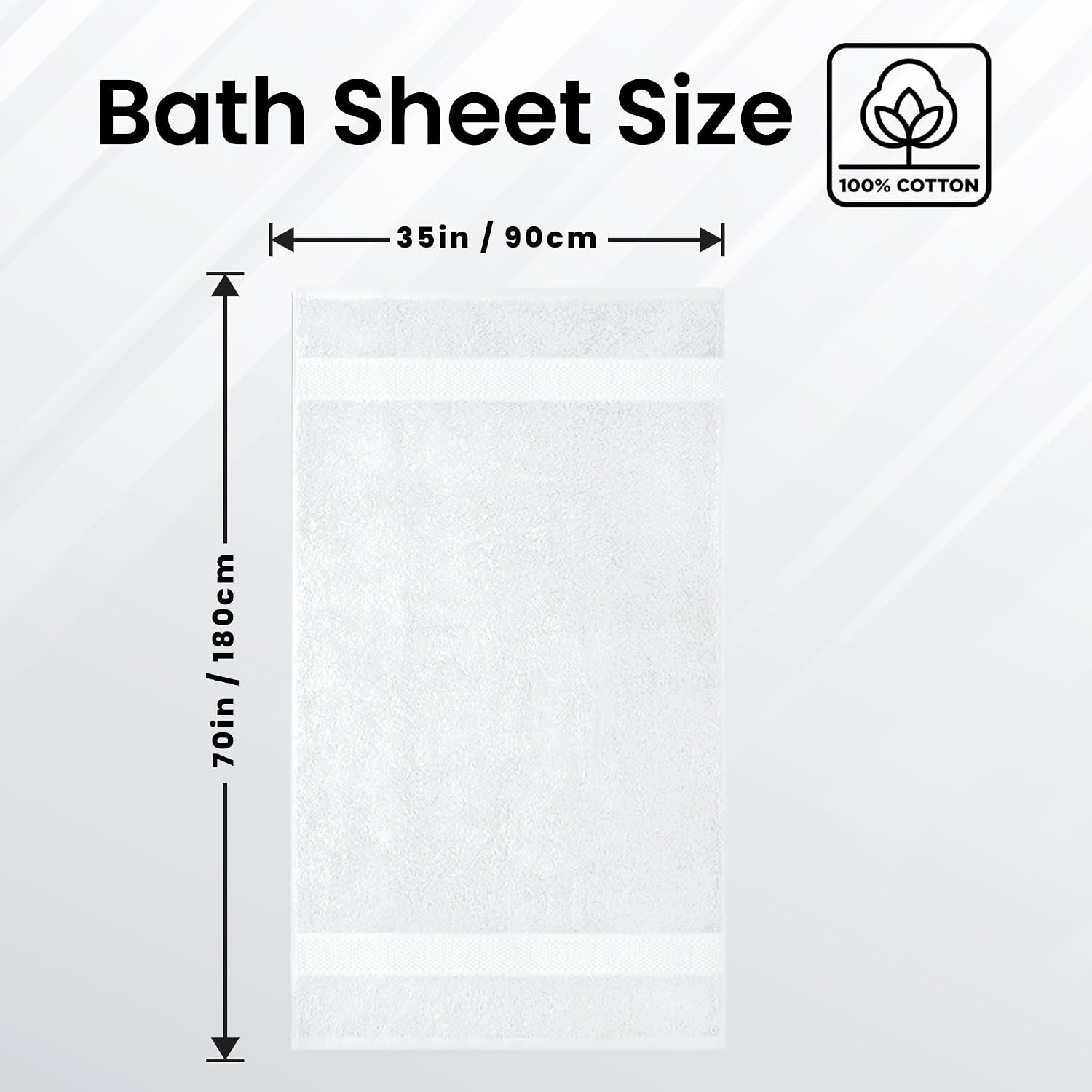 image:imageInfinitee Xclusives Bath Sheets Extra Large 2 Pack 600 GSM 35 x 70Brilliant White