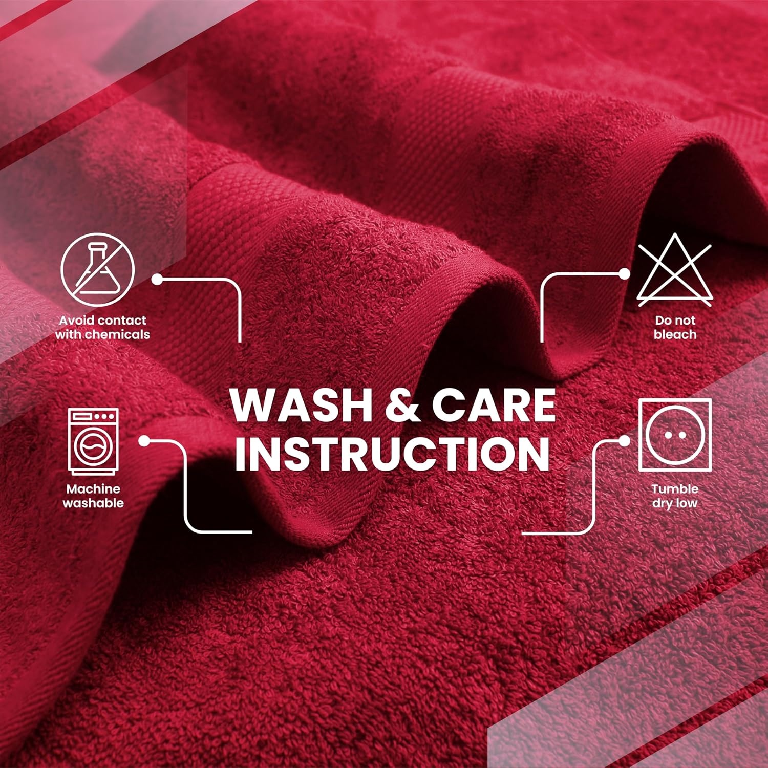 image:imageInfinitee Xclusives Bath Sheets Extra Large 2 Pack 600 GSM 35 x 70Burgundy