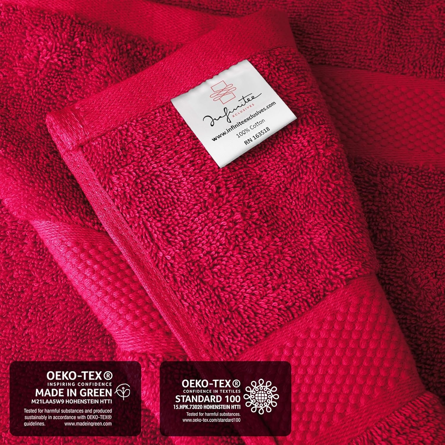 image:imageInfinitee Xclusives Bath Sheets Extra Large 2 Pack 600 GSM 35 x 70Burgundy