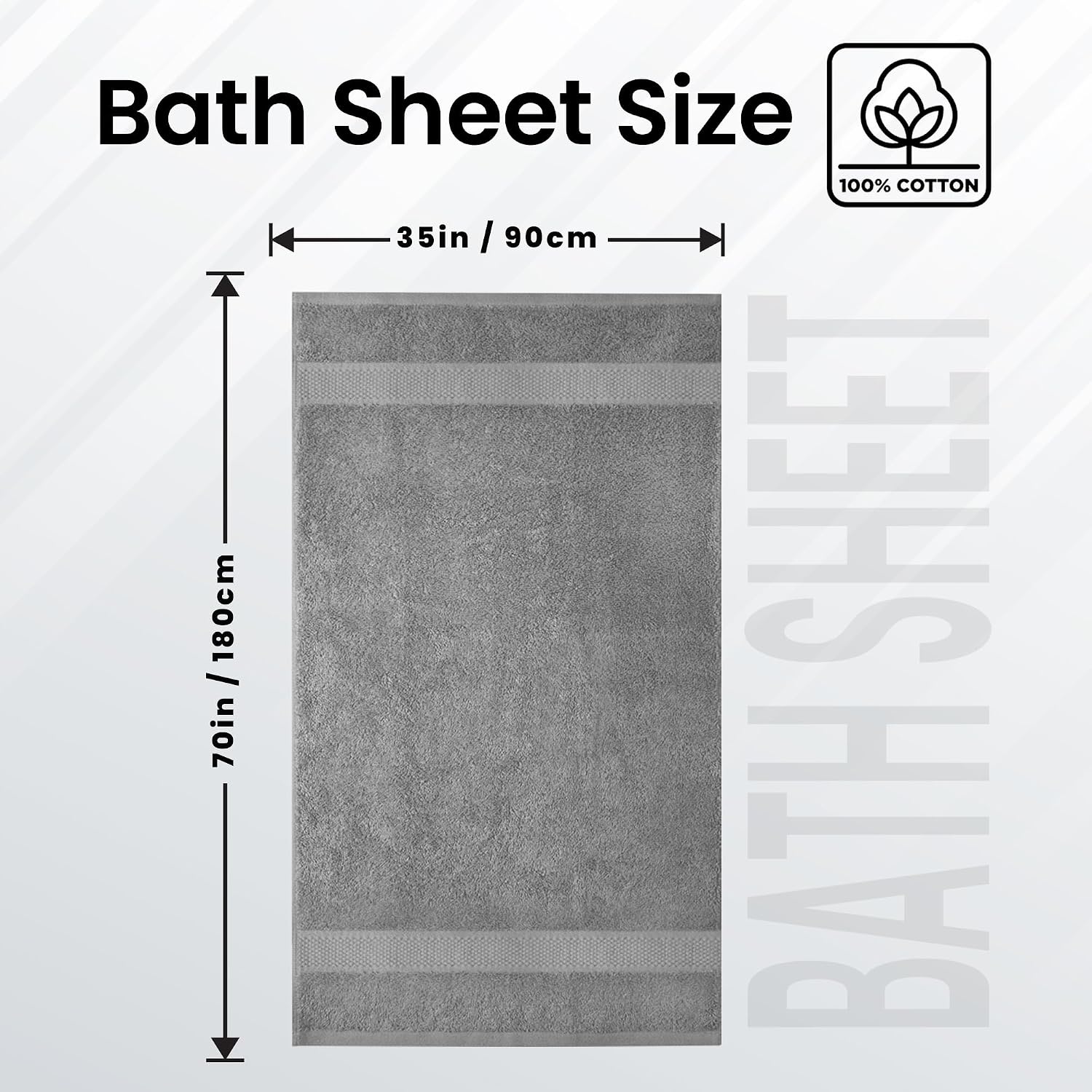 image:imageInfinitee Xclusives Bath Sheets Extra Large 2 Pack 600 GSM 35 x 70Charming Grey