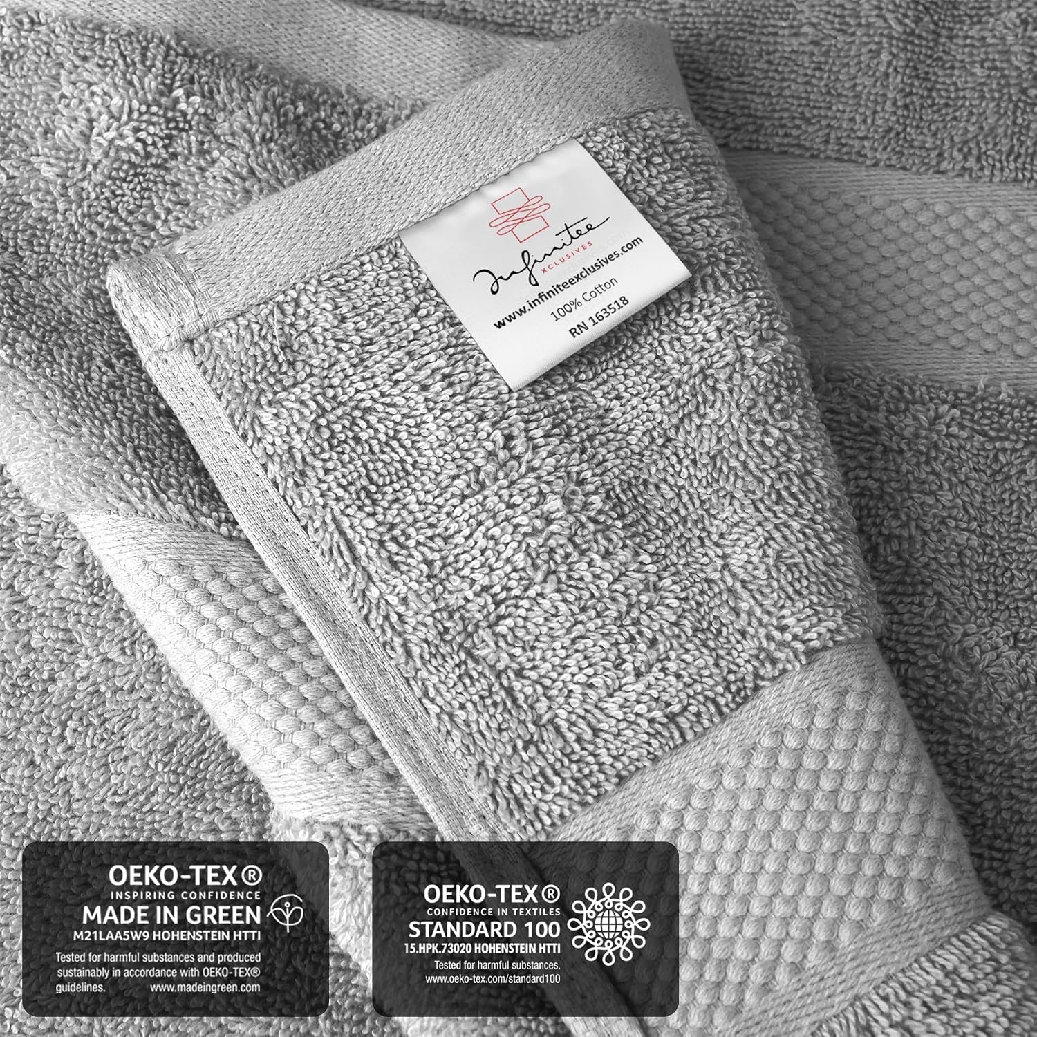 image:imageInfinitee Xclusives Bath Sheets Extra Large 2 Pack 600 GSM 35 x 70Charming Grey