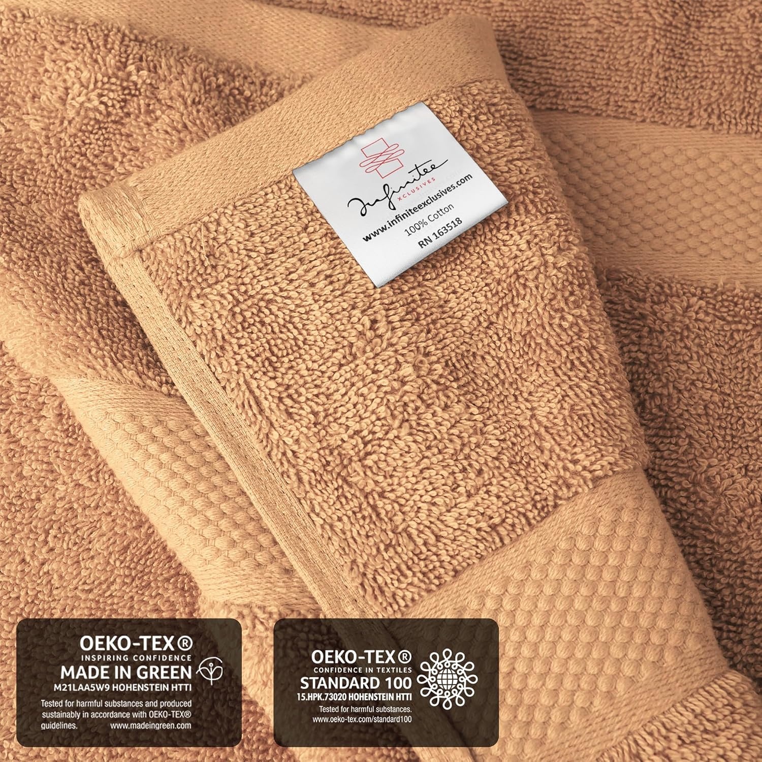 image:imageInfinitee Xclusives Bath Sheets Extra Large 2 Pack 600 GSM 35 x 70Cosmic Sand