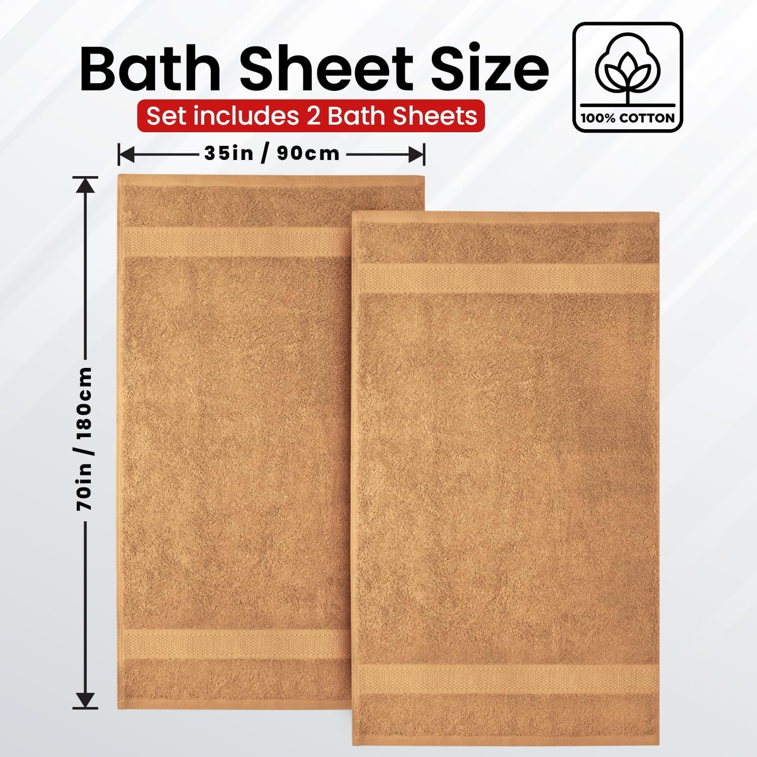 image:imageInfinitee Xclusives Bath Sheets Extra Large 2 Pack 600 GSM 35 x 70Cosmic Sand