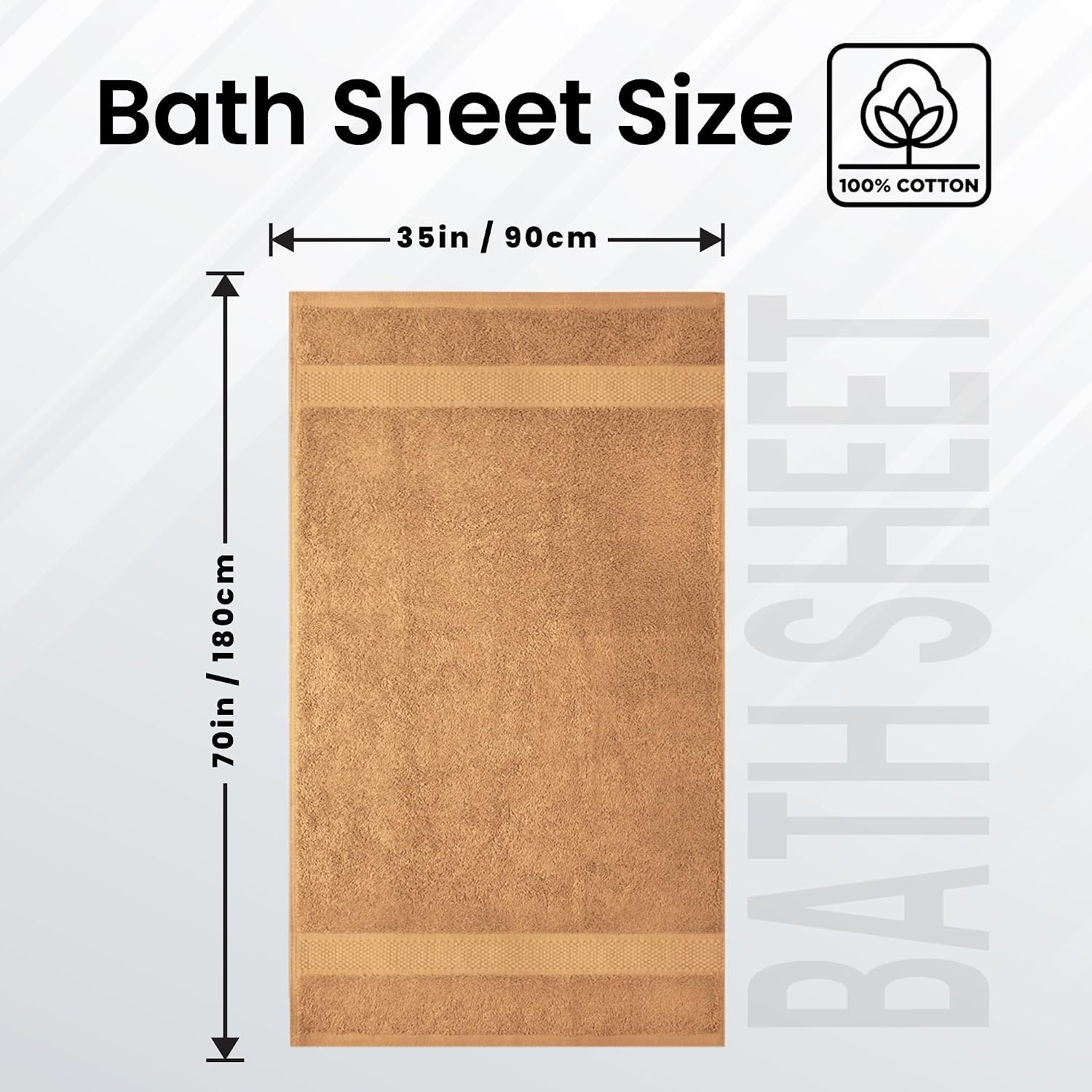 image:imageInfinitee Xclusives Bath Sheets Extra Large 2 Pack 600 GSM 35 x 70Cosmic Sand