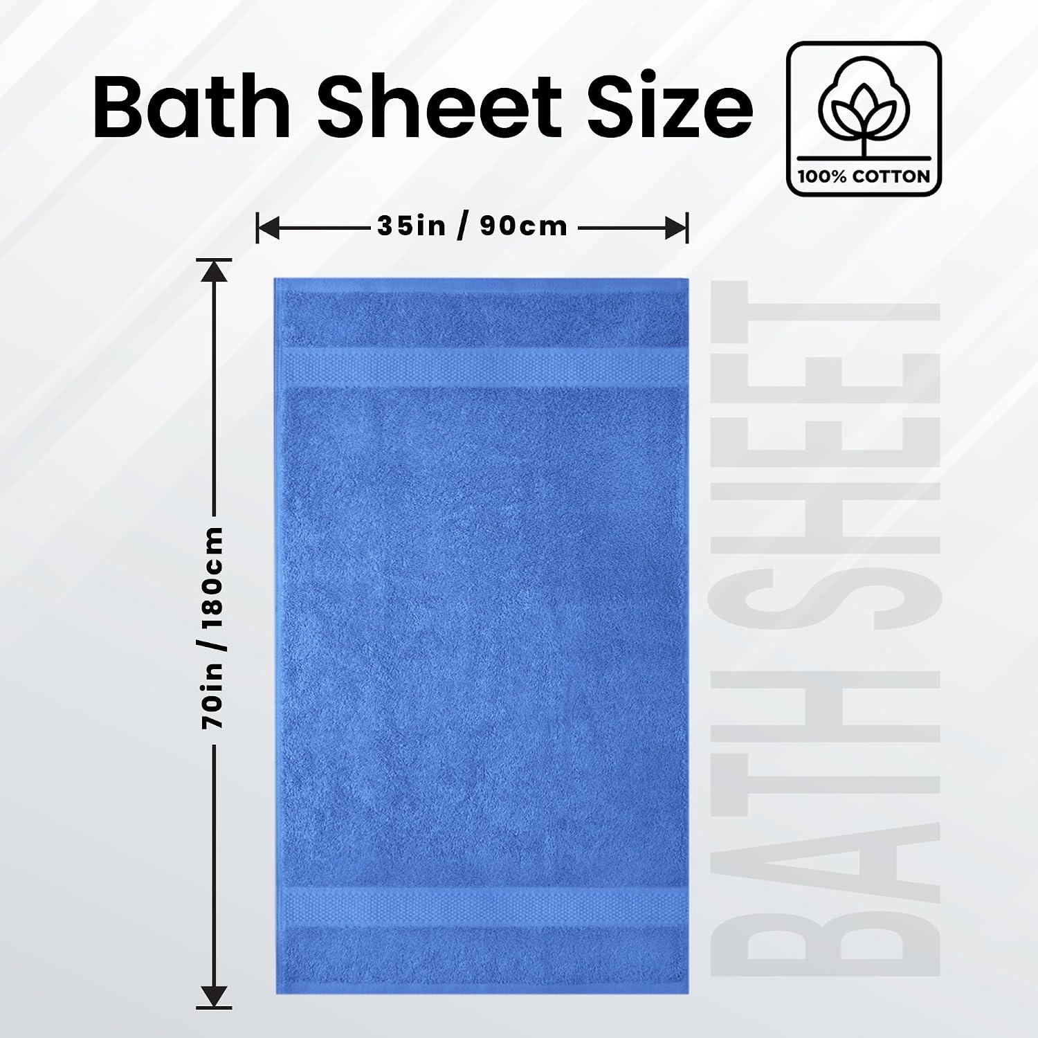 image:imageInfinitee Xclusives Bath Sheets Extra Large 2 Pack 600 GSM 35 x 70Eloquent Blue