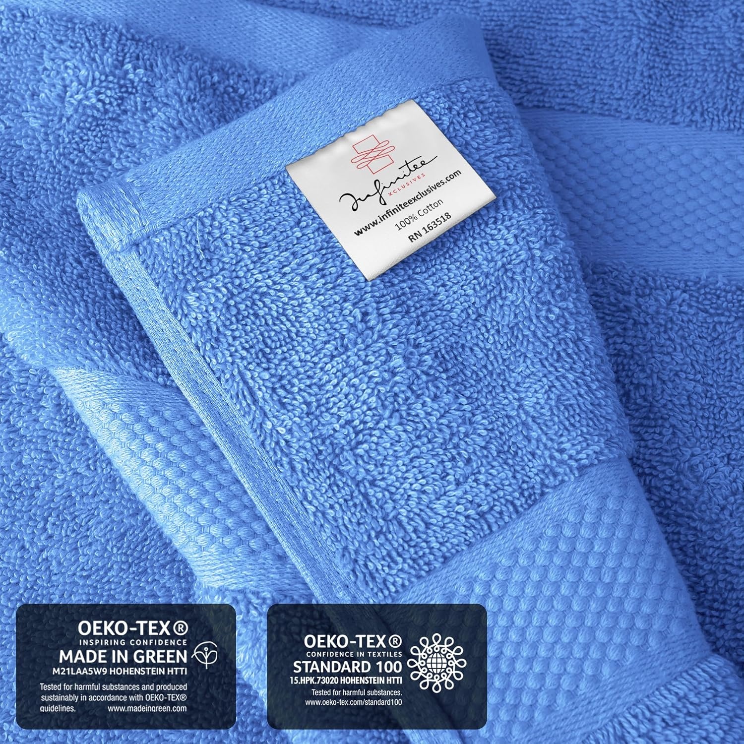 image:imageInfinitee Xclusives Bath Sheets Extra Large 2 Pack 600 GSM 35 x 70Eloquent Blue
