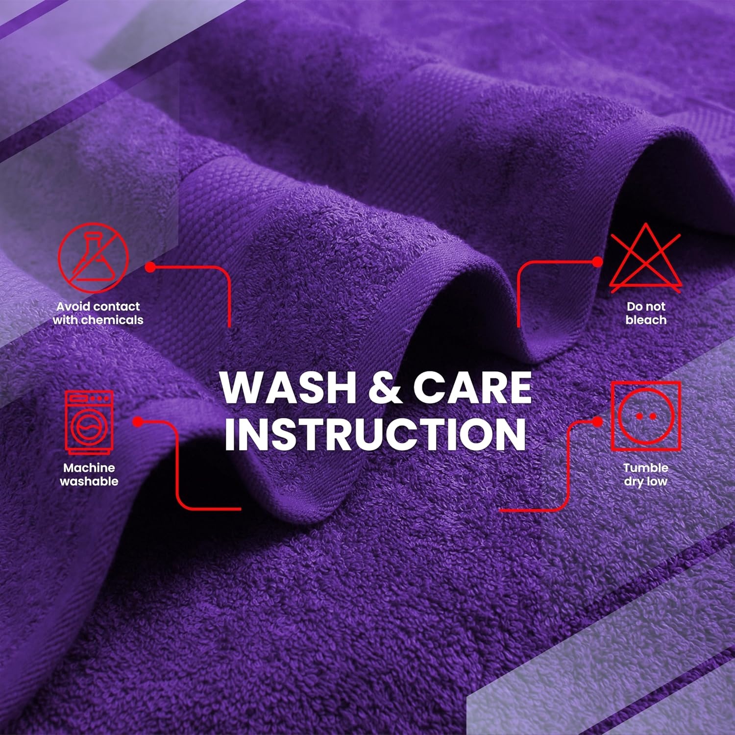 image:imageInfinitee Xclusives Bath Sheets Extra Large 2 Pack 600 GSM 35 x 70Profound Purple