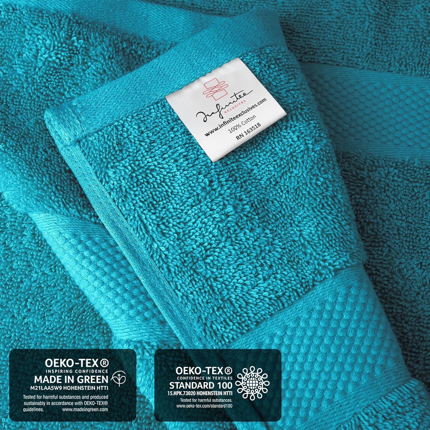 image:imageInfinitee Xclusives Bath Sheets Extra Large 2 Pack 600 GSM 35 x 70Serene Teal