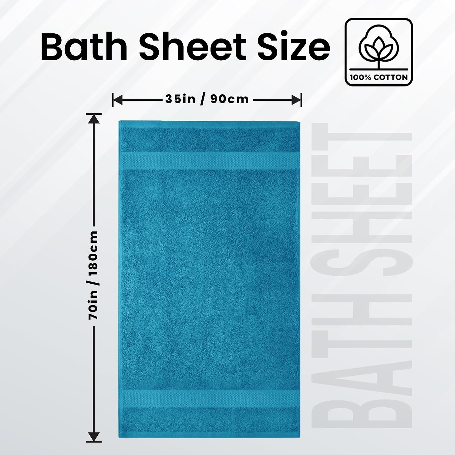 image:imageInfinitee Xclusives Bath Sheets Extra Large 2 Pack 600 GSM 35 x 70Serene Teal