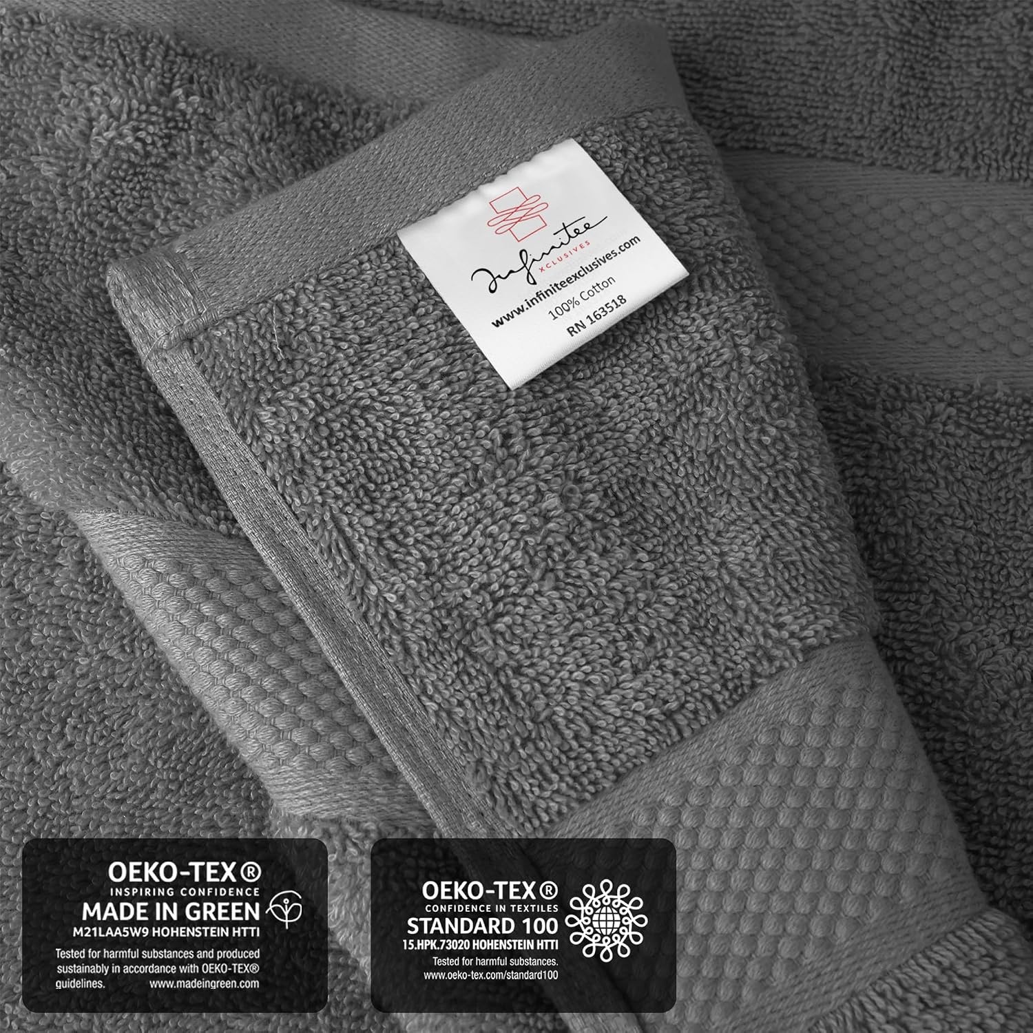 image:imageInfinitee Xclusives Bath Sheets Extra Large 2 Pack 600 GSM 35 x 70Shadow Grey