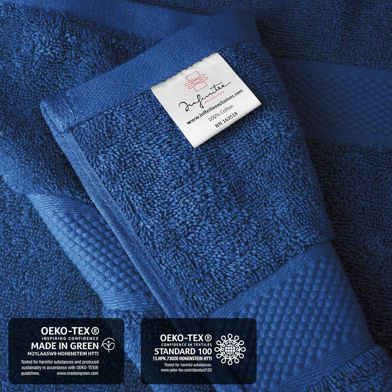 image:imageInfinitee Xclusives Bath Sheets Extra Large 2 Pack 600 GSM 35 x 70Tranquil Navy